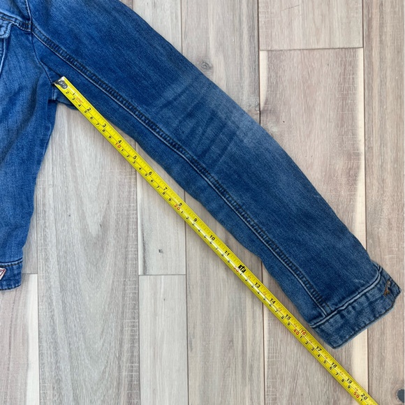 Guess Classic Distressed Crop Jean Jacket Y2K women’s size medium - Picture 6 of 11